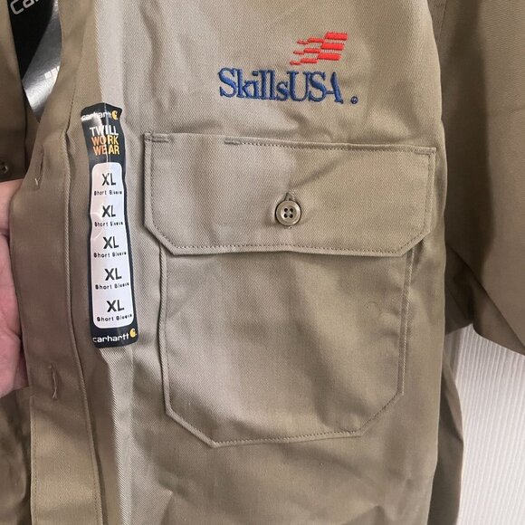 Carhartt Shirt Mens XL Heavy Twill Work Wear Outdoor Utility Button Up Easy Care - Picture 4 of 9